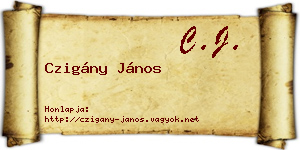 Czigány János névjegykártya