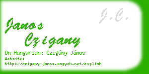 janos czigany business card